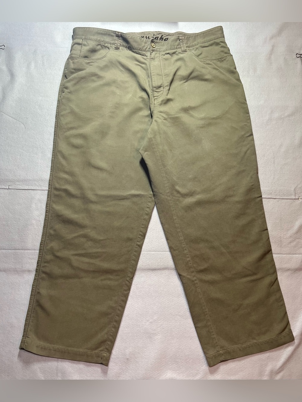 Tommy Bahama  Mens Tan Tencel Cotton Blend Flat Front Chino Pants, Khaki,Size 42